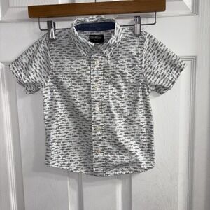 Oshkosh B'gosh boy toddler button down 3T White With Gray/Blue Sharks